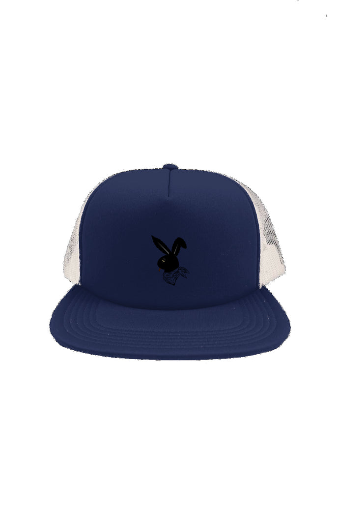 SBB White Mesh Navy Blue Foam Front Trucker Cap