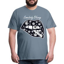 SBB weed lips Men's Premium T-Shirt - steel blue