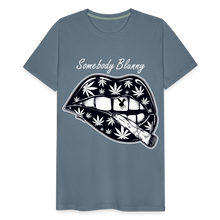 SBB weed lips Men's Premium T-Shirt - steel blue