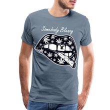 SBB weed lips Men's Premium T-Shirt - steel blue