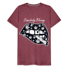 SBB weed lips Men's Premium T-Shirt - heather burgundy