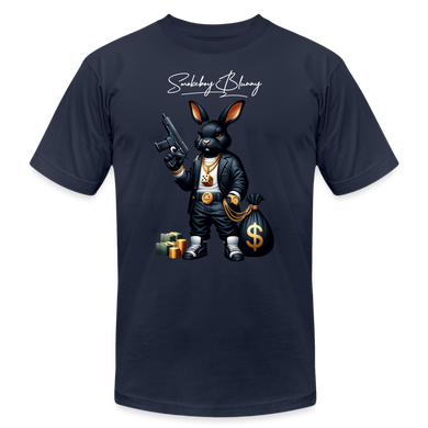 Smokeboy Blunny Unisex Jersey T-Shirt by Bella + Canvas - navy