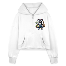 SBB Women's Half Zip Cropped Hoodie - white