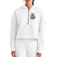 SBB Women's Half Zip Cropped Hoodie - white