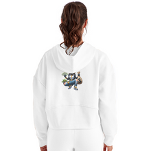 SBB Women's Half Zip Cropped Hoodie - white