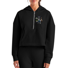 SBB Women's Half Zip Cropped Hoodie - black