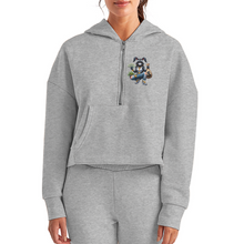 SBB Women's Half Zip Cropped Hoodie - heather gray