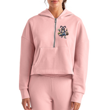 SBB Women's Half Zip Cropped Hoodie - light pink