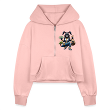 SBB Women's Half Zip Cropped Hoodie - light pink