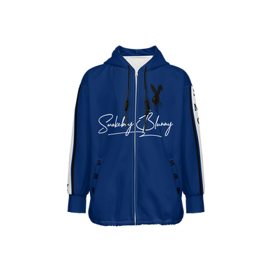 Smokeboy Blunny all Blue, White print hoodie 002